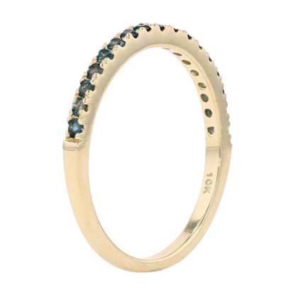 1/4 ctw 10K Yellow Gold London Blue Topaz Band Ring