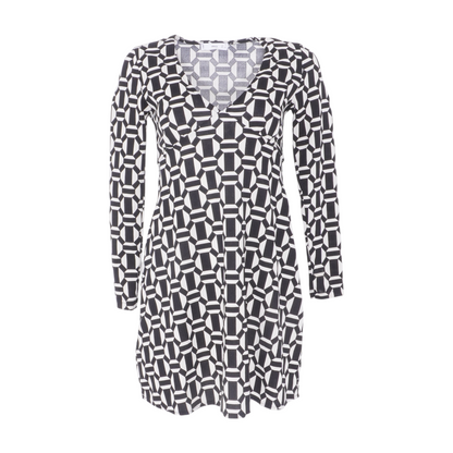 Black Abstract Mini Dress