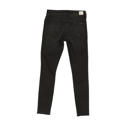 Black Solid Mid Rise Skinny Leg Jeans