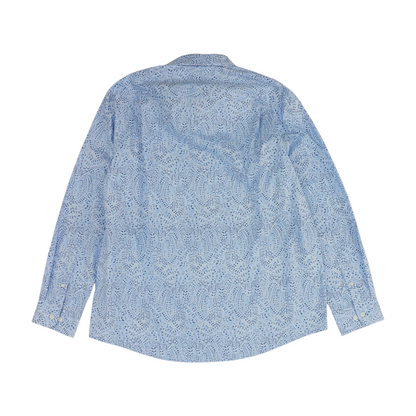 Blue Paisley Long Sleeve Button Down