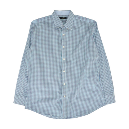 Blue Plaid Long Sleeve Button Down