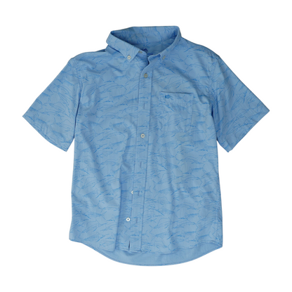 Blue Print Short Sleeve Button Down