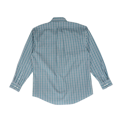 Blue Plaid Long Sleeve Button Down
