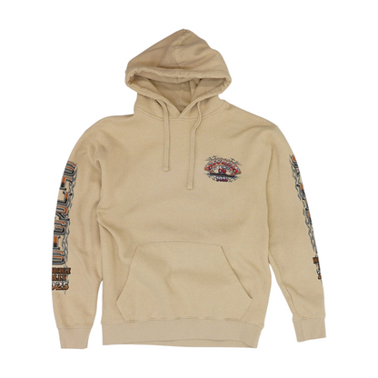 Beige Solid Hoodie Pullover