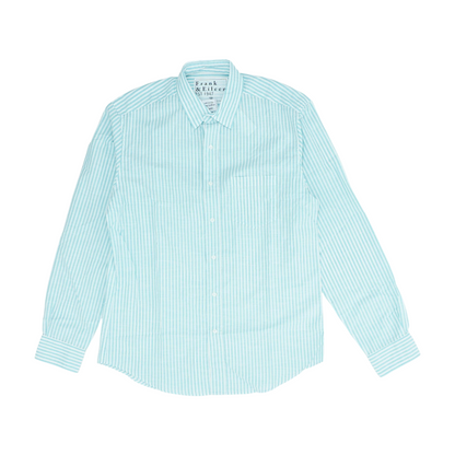 Turquoise Striped Button Down