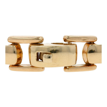 14K Gold Brick Link Bracelet