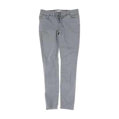 Gray Solid Skinny Leg Jeans