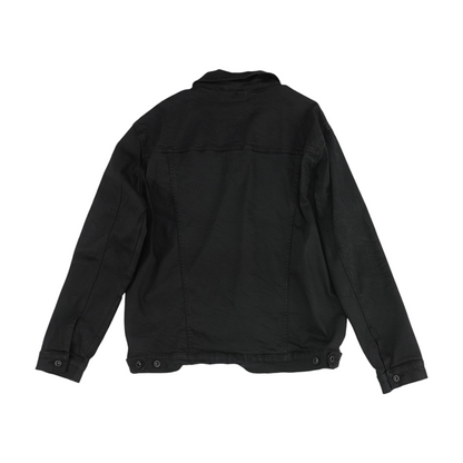 Black Solid Denim Jacket