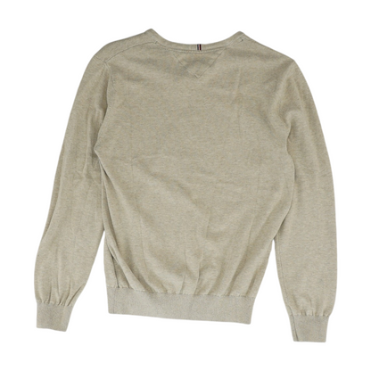 Beige Solid Pullover Sweater