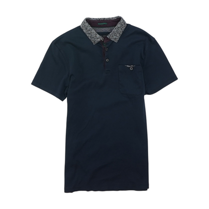 Navy Solid Short Sleeve Polo
