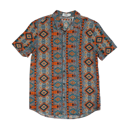 Multi Print Short Sleeve Button Down