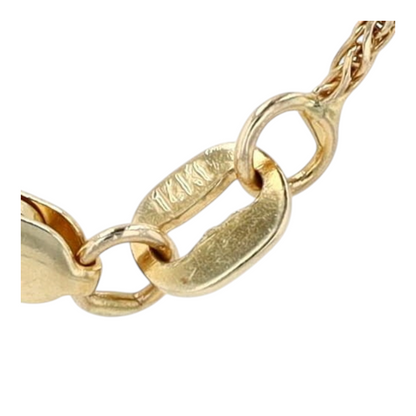 14K Yellow Gold Synthetic Ruby Pendant Necklace