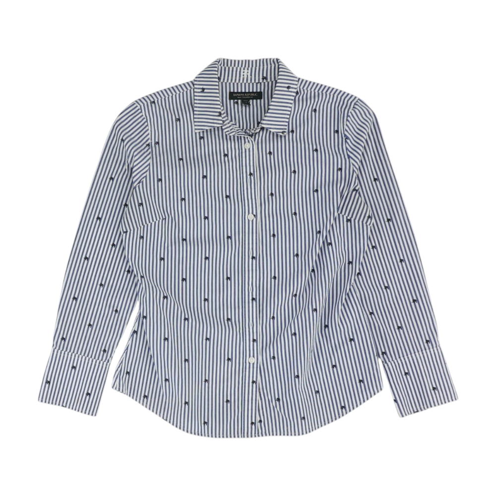 Blue Petite Striped Button Down