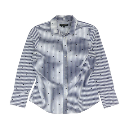 Blue Petite Striped Button Down