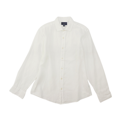 White Solid Long Sleeve Button Down