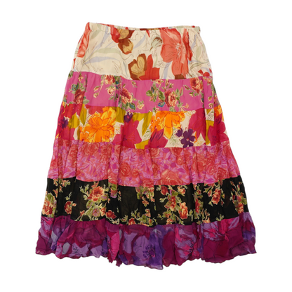 Pink Floral Midi Skirt