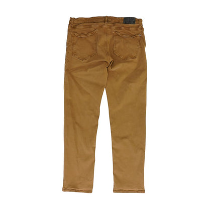 Brown Solid Straight Jeans