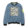 Blue Color Block Pullover Sweater
