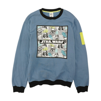 Blue Color Block Pullover Sweater