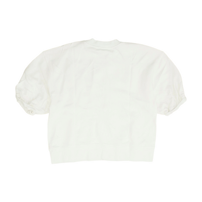 White Solid Sweatshirt Pullover