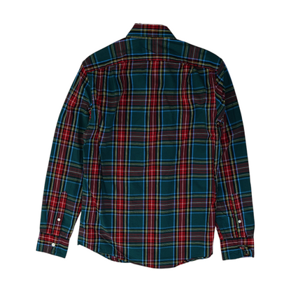 Green Plaid Long Sleeve Button Down