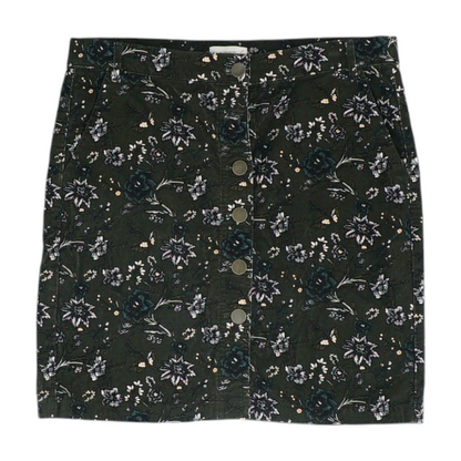 Green Floral Mini Skirt