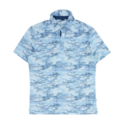 Blue Camo Short Sleeve Polo