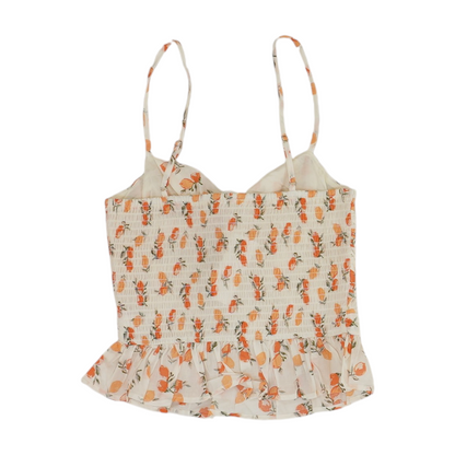 Beige Print Cropped Blouse
