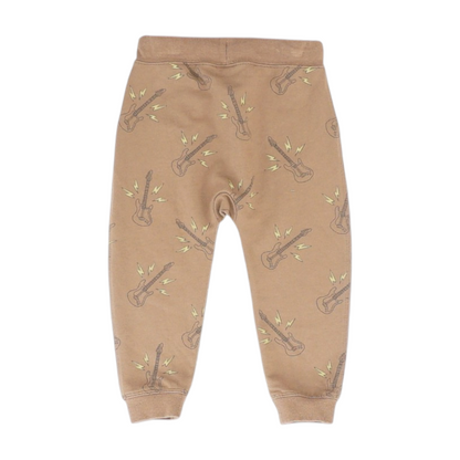 Brown Print Active Pants