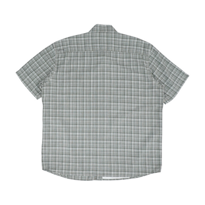 Gray Plaid Short Sleeve Button Down