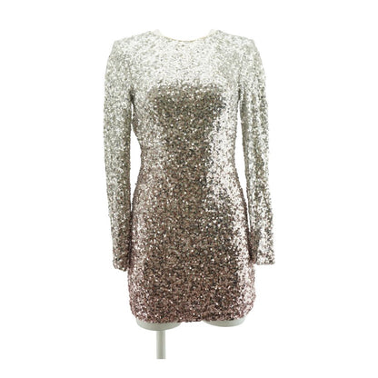 Silver Solid Mini Dress