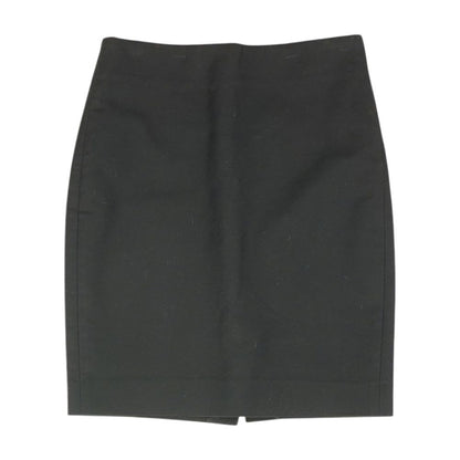 Black Solid Midi Skirt