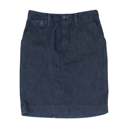 Navy Solid Midi Skirt