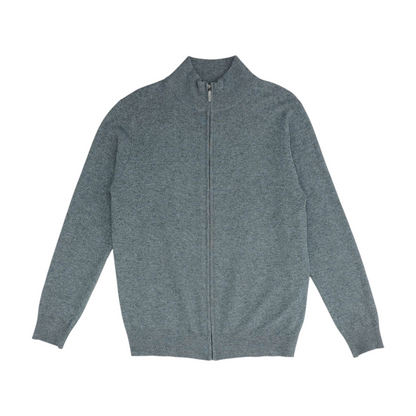Gray Solid Cardigan Sweater