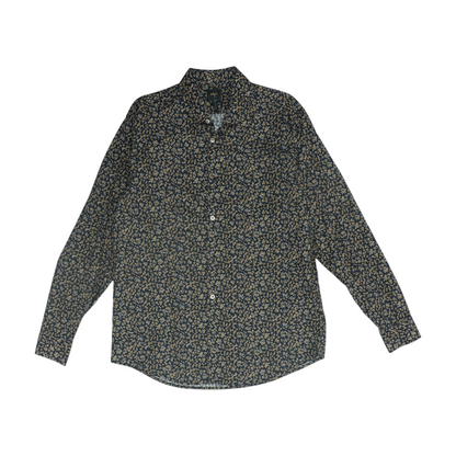 Black Floral Long Sleeve Button Down