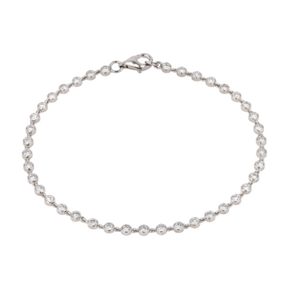 1 1/2 ctw Sterling Silver Lab Grown Diamond Tennis Bracelet