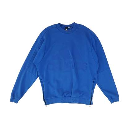 Blue Solid Sweatshirt Pullover