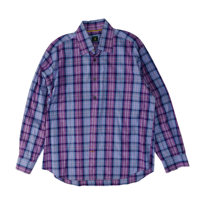 Purple Plaid Long Sleeve Button Down
