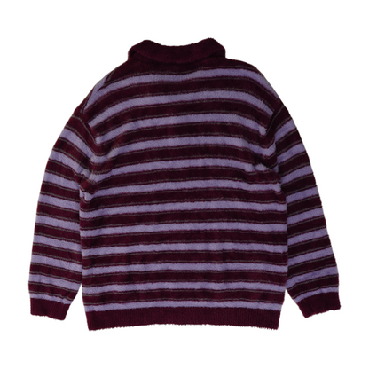 Purple Striped Pullover Sweater