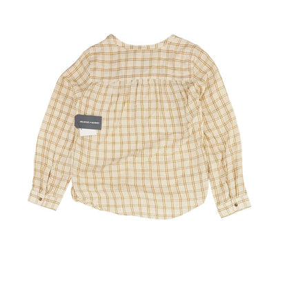 Beige Plaid Blouse