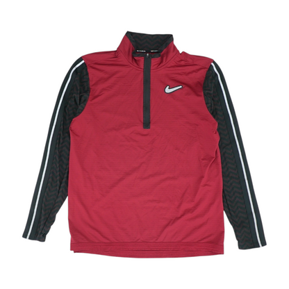 Red Color Block 1/4 Zip Pullover