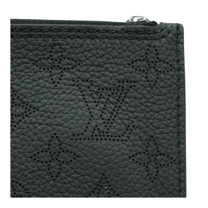 Black Perforated Leather Pouch