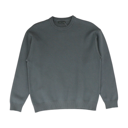 Gray Solid Pullover Sweater