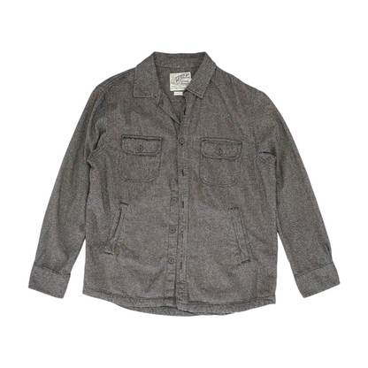Brown Solid Flannel Button Down