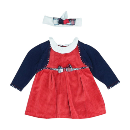 Red Color Block Dress