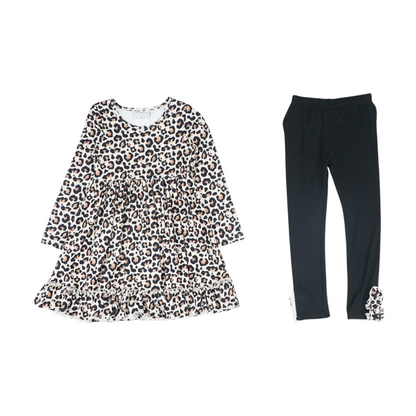 Beige Animal Print Long Sleeve Set