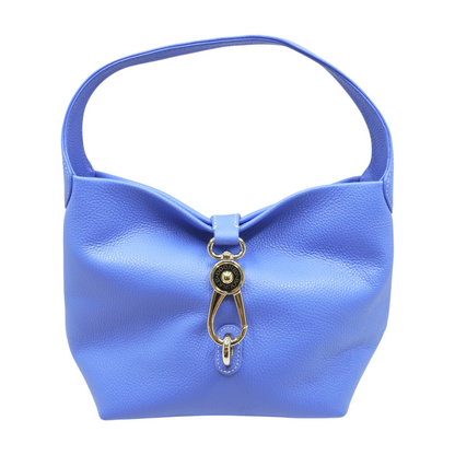 Blue Hobo Leather Handbag