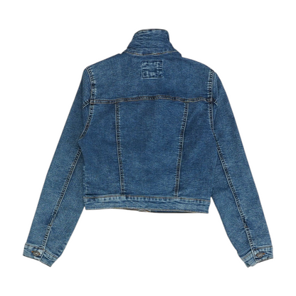 Blue Solid Denim Jacket