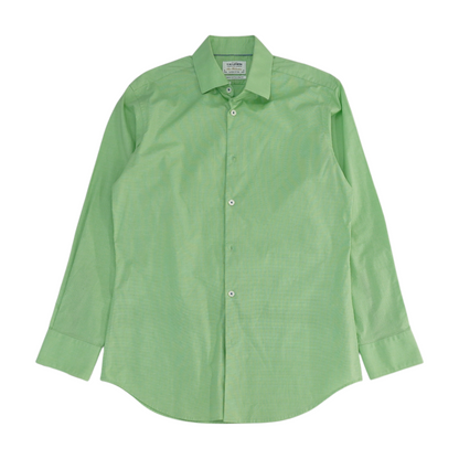 Green Solid Long Sleeve Button Down