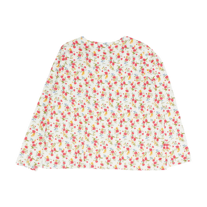 White Plus Size Floral Blouse